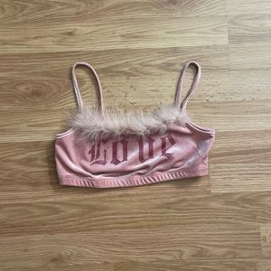 cute love pink shit tank top crop top xs